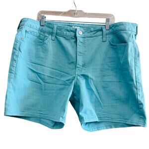 0705 Lee Sz 22 Regular Fit Short Mid-Rise Shorts Turquoise